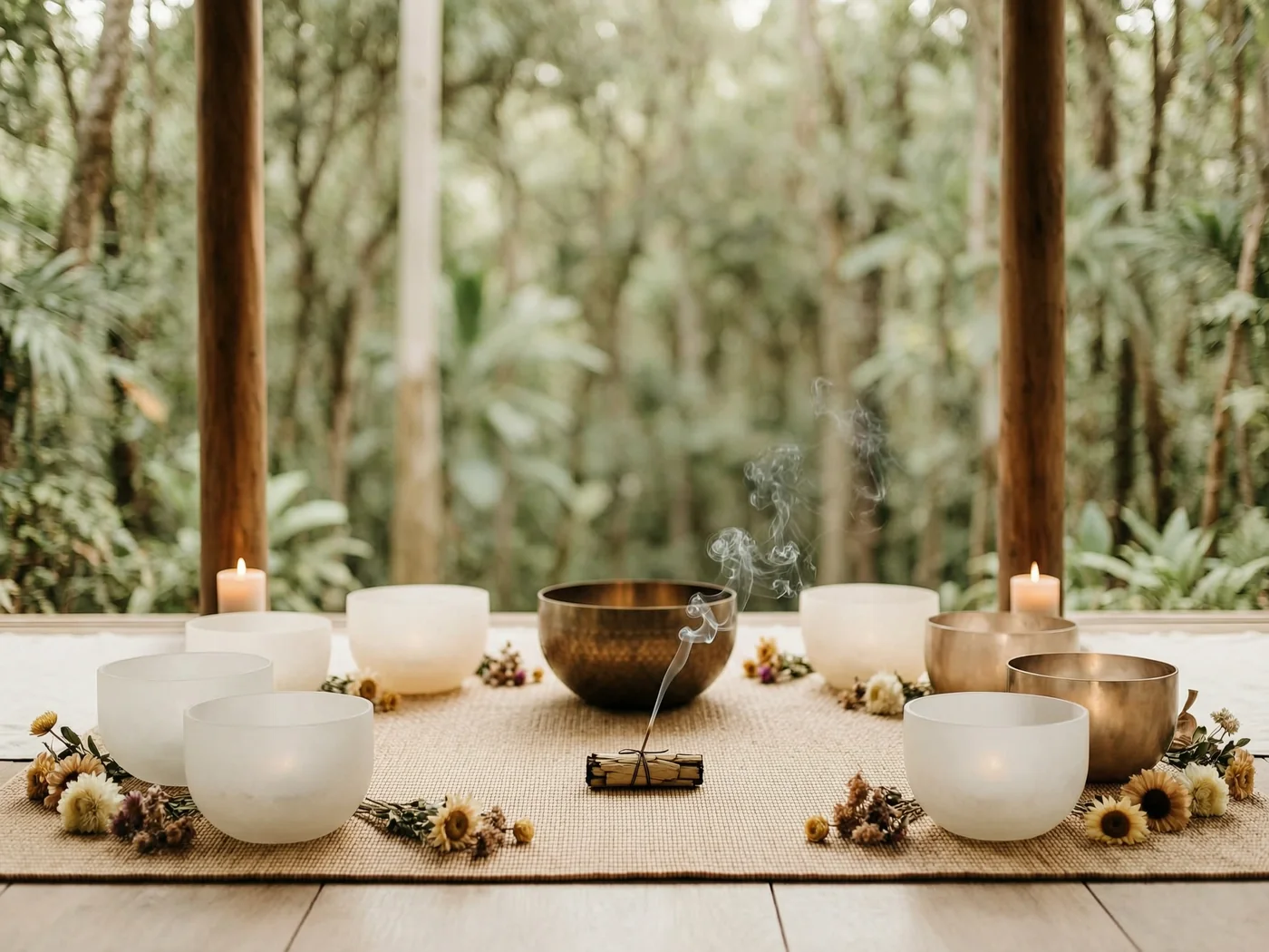 Sound healing with singing bowls